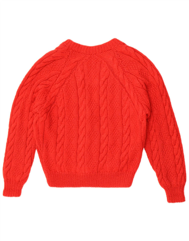 Vintage mujer Cardigan suéter Reino Unido 14 rojo medio