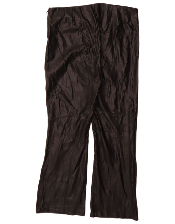 Zara Mujer Pantalón Bootcut De Piel Sintética XL W32 L27 Poliuretano Negro