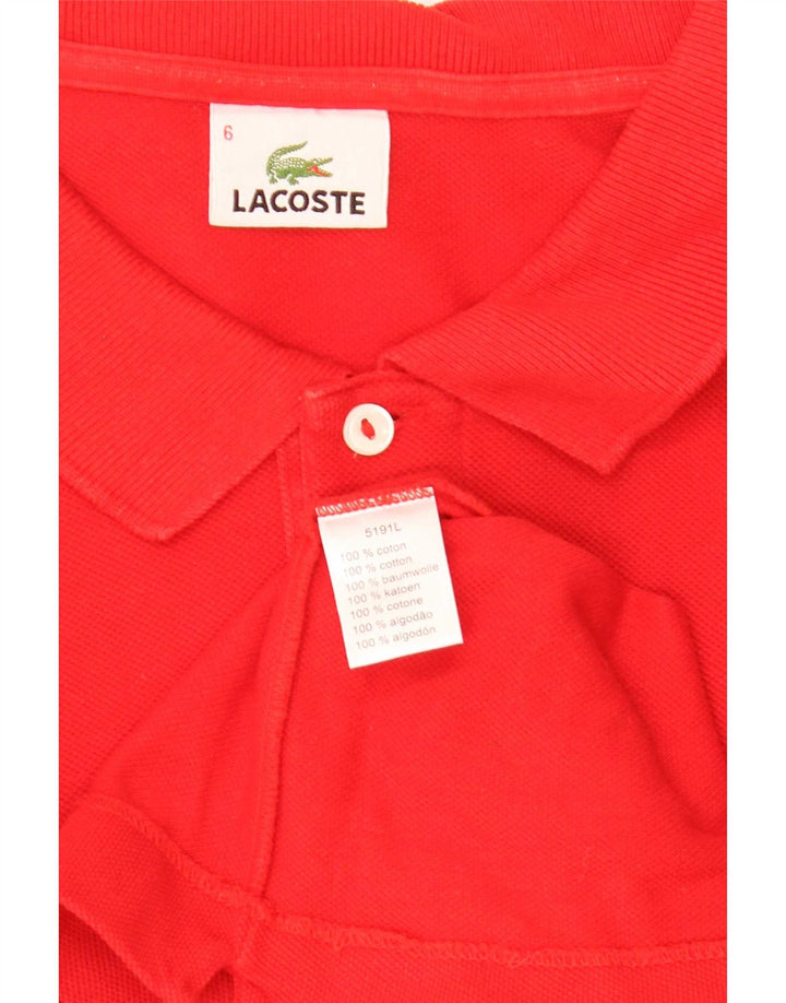 Polo Lacoste Hombre Talla 6 XL Algodón Rojo
