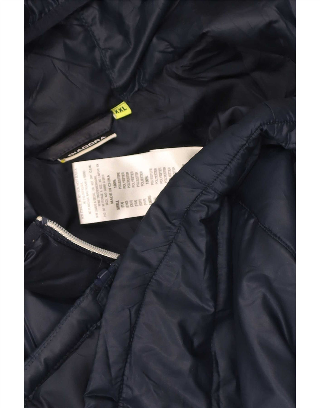 Diadora Chaqueta Acolchada Mujer Con Capucha ES 39 2XL Azul Marino Poliéster