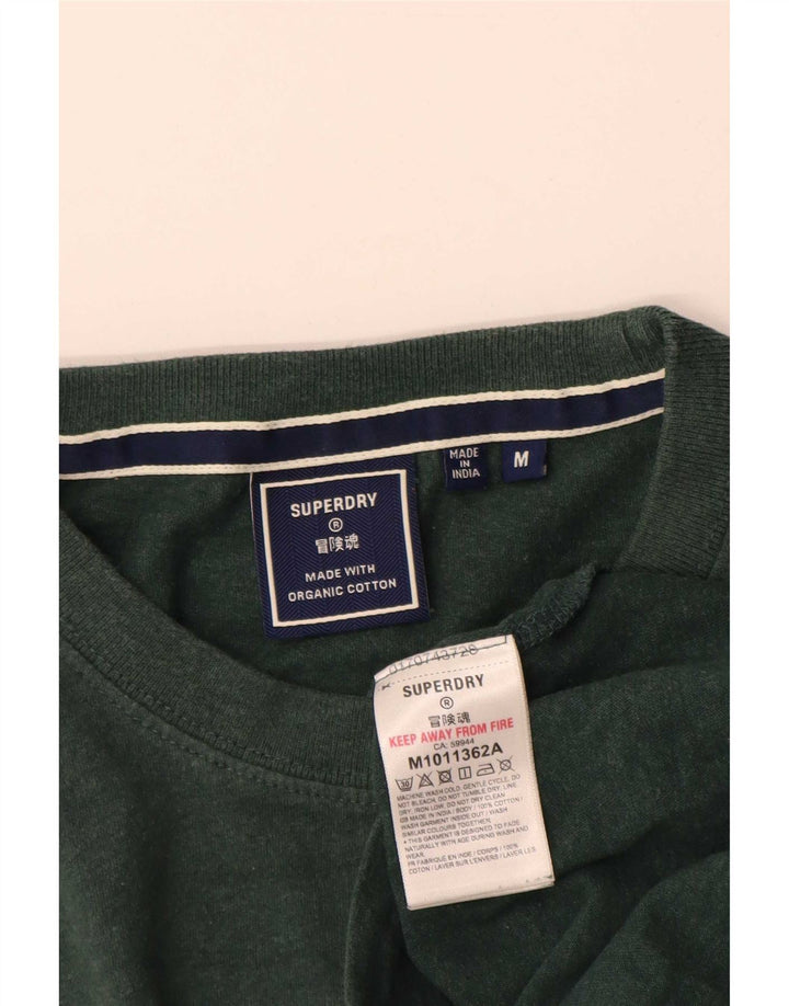 Superdry Hombre Camiseta Top Algodón Verde Medio