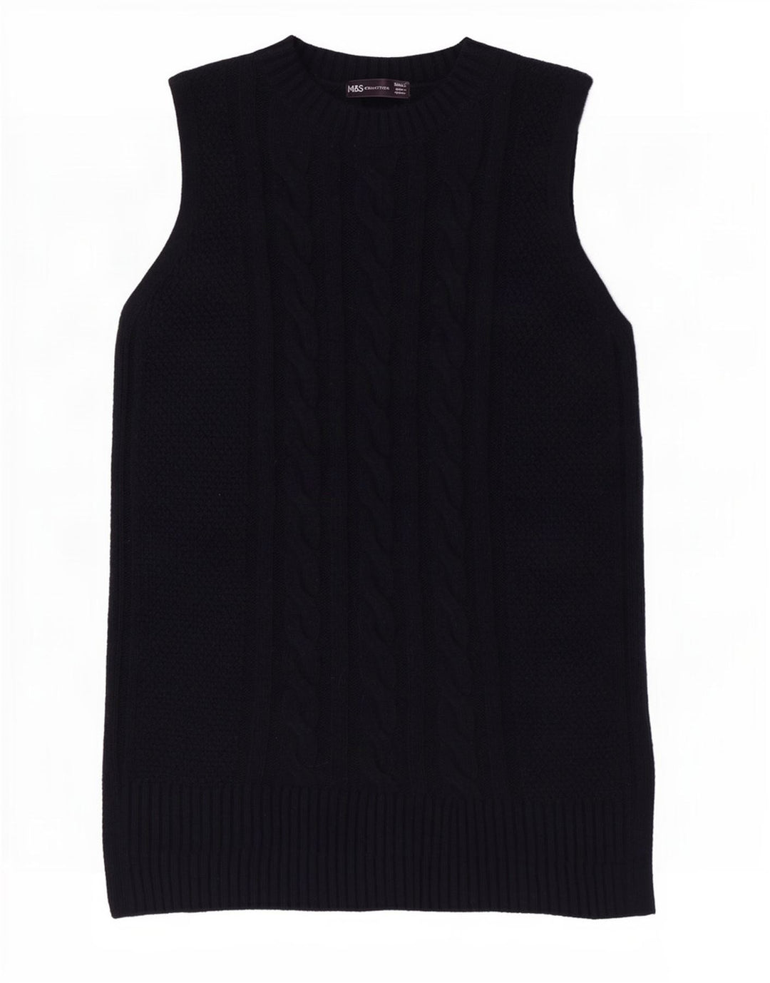 Marks & Spencer Camiseta sin mangas para mujer UK 10 Small Azul marino Poliéster