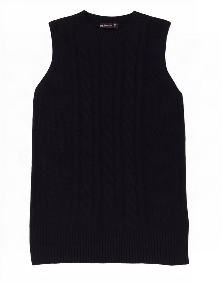Marks & Spencer Camiseta sin mangas para mujer UK 10 Small Azul marino Poliéster