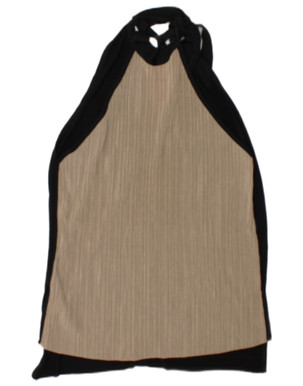 Zara Mujer Halter Top UK 44 Medio Beige Colorblock