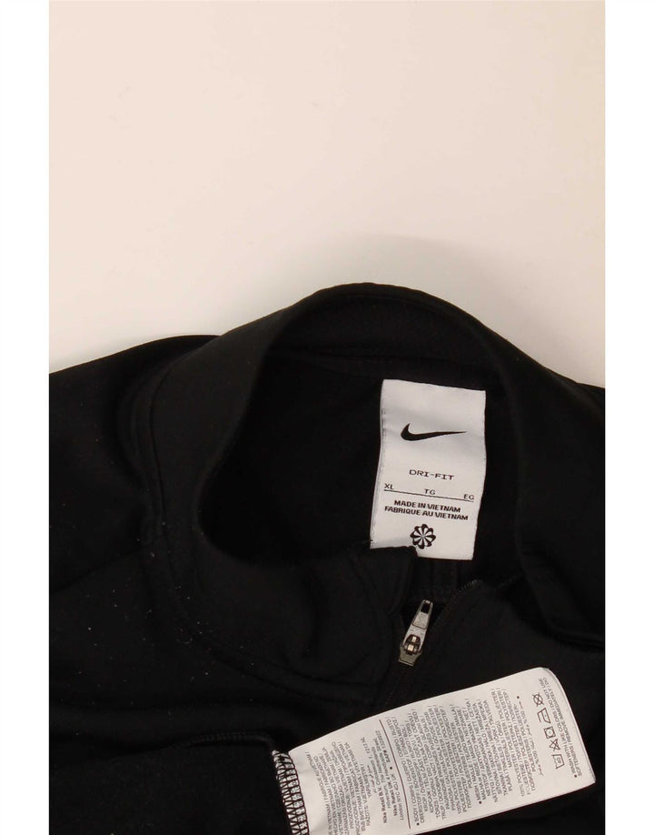 Nike Dri Fit - Chándal con cremallera y cuello para hombre, talla XL, poliéster negro