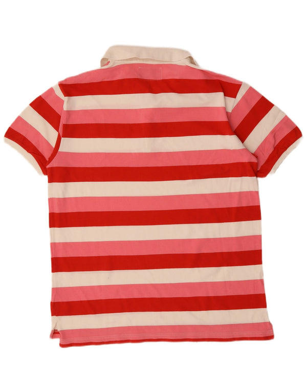 RIFLE Polo de rugby para hombre 2XL Algodón a rayas rosa