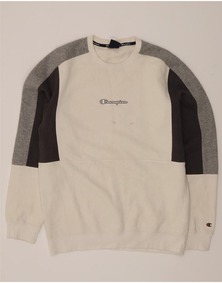Champion Sudadera Jumper XL Blanco Colorblock Algodón