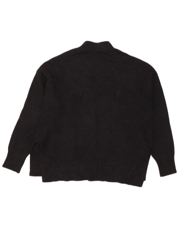 Zara Mujer Suéter Cárdigan Extragrande UK 44 Mediano Negro
