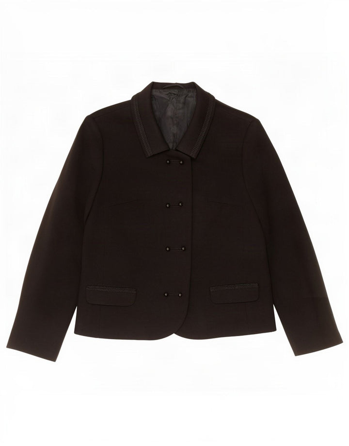 Vintage mujer doble pecho Blazer chaqueta Reino Unido 14 medio negro