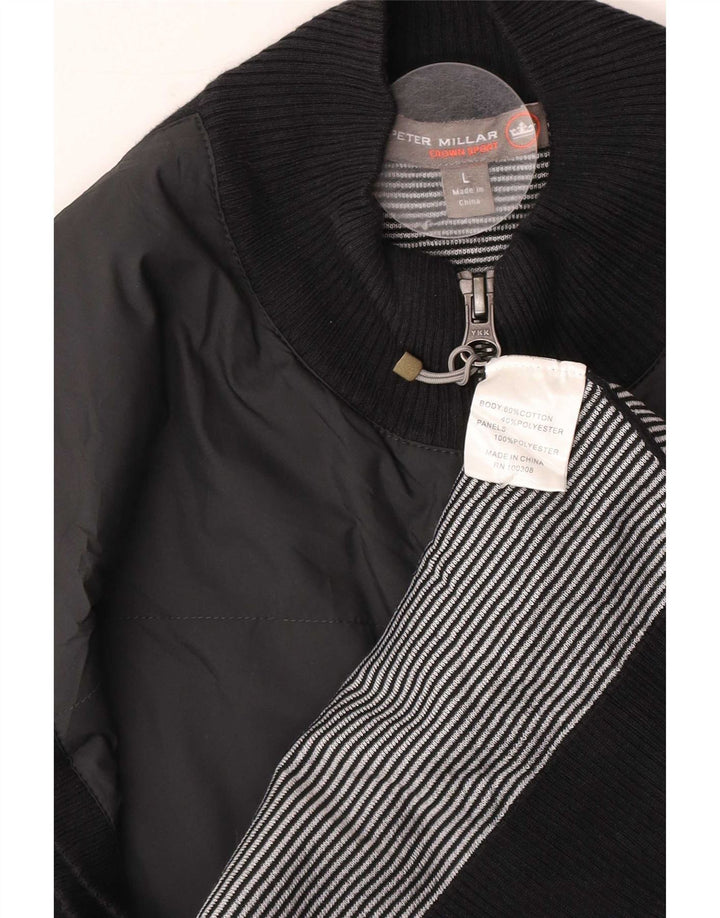 Peter Millar Chaleco para hombre Reino Unido 40 Grande Algodón negro