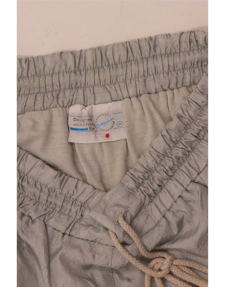 Vintage Hombre Chándal Pantalones Joggers Gris Medio Colorblock Poliamida