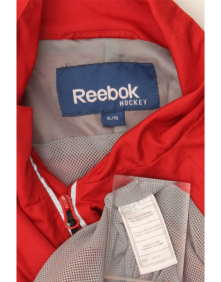 Reebok Chaqueta impermeable para hombre UK 42 XL Rojo Colorblock Poliéster