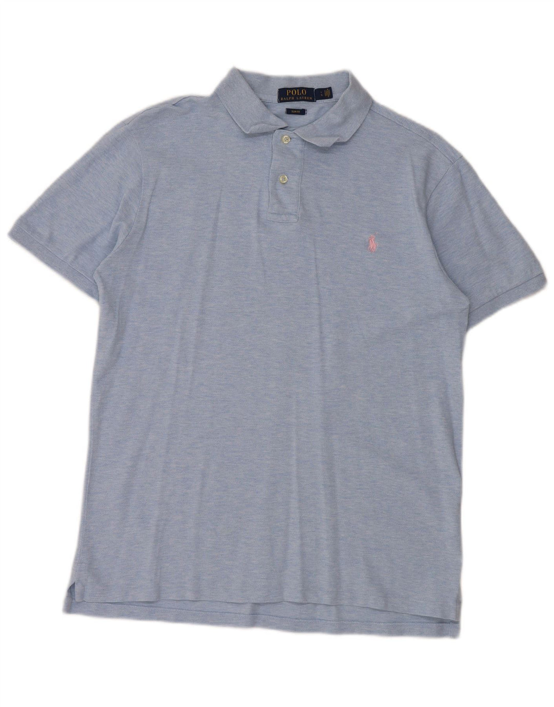POLO RALPH LAUREN Polo ajustado para hombre de algodón moteado azul grande