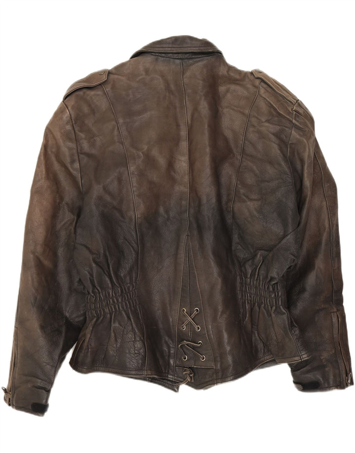Belo Chaqueta motera de cuero extragrande para mujer EU 40 Medium Black