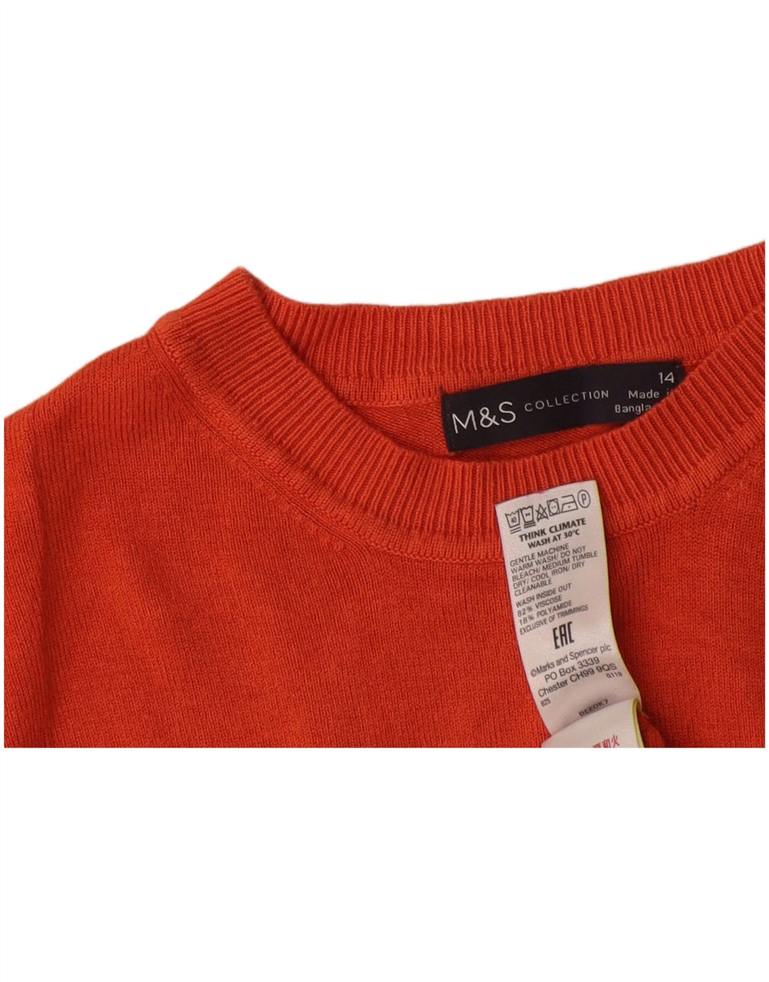 Marks & Spencer Camiseta corta para mujer UK 44 Viscosa roja mediana