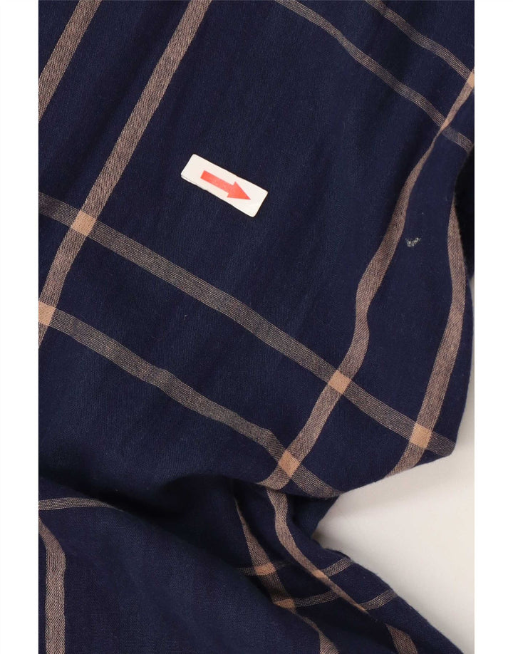 Camisa de mujer Fat Face UK 44 Grande Azul marino Cuadros Algodón