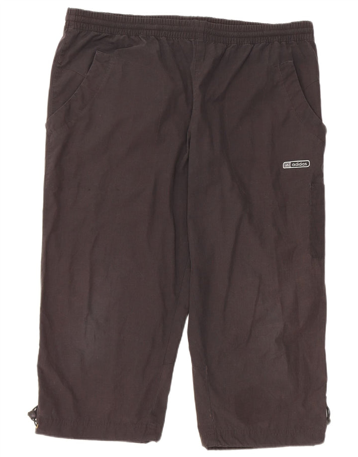Adidas - Bermudas deportivas para hombre, talla grande, poliéster negro