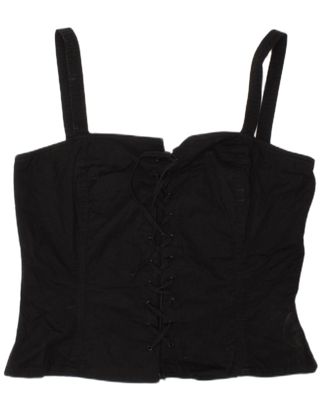 LUISA SPAGNOLI Top Corsé Mujer IT 46 Grande Algodón Negro