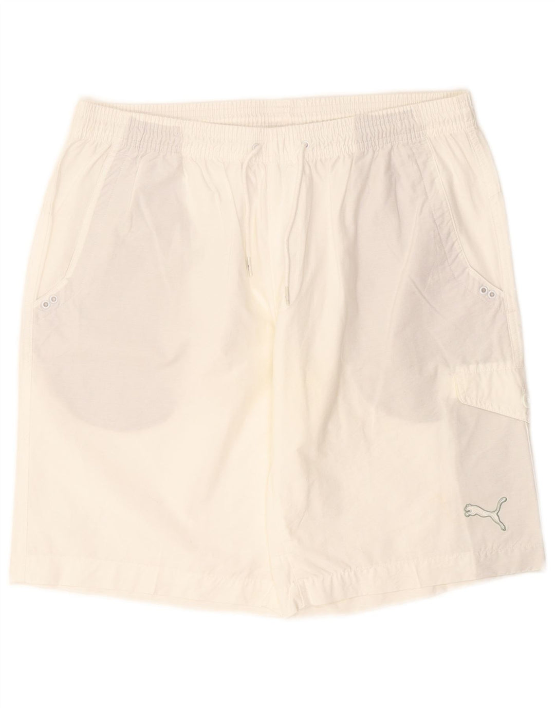 Puma Pantalones cortos deportivos para hombre de algodón blanco grande