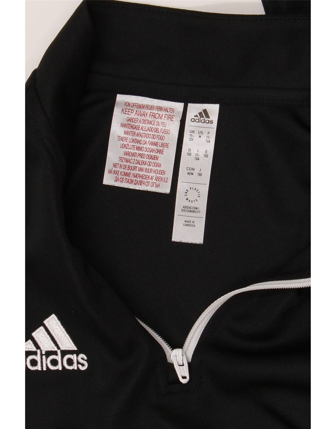 Adidas - Chándal Aeroready con cremallera y cuello para niños, 11-12 años, negro