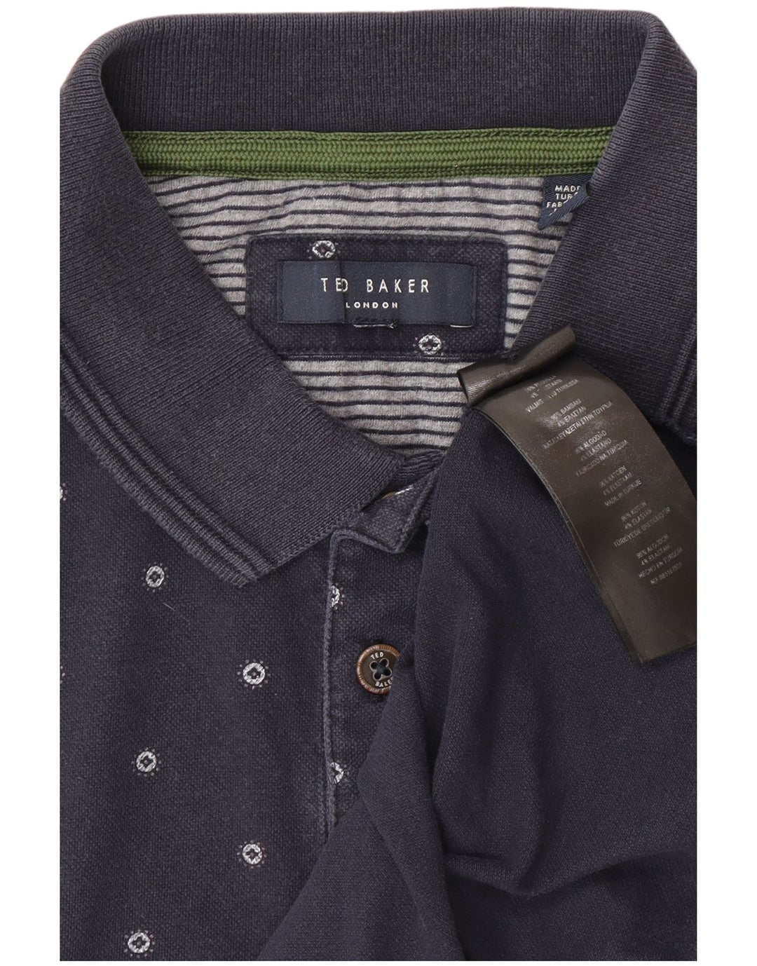 Polo para hombre de Ted Baker de algodón con lunares en azul marino pequeño