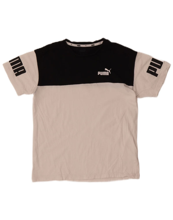 Puma Camiseta gráfica para niños 13-14 años Blanco Colorblock Algodón