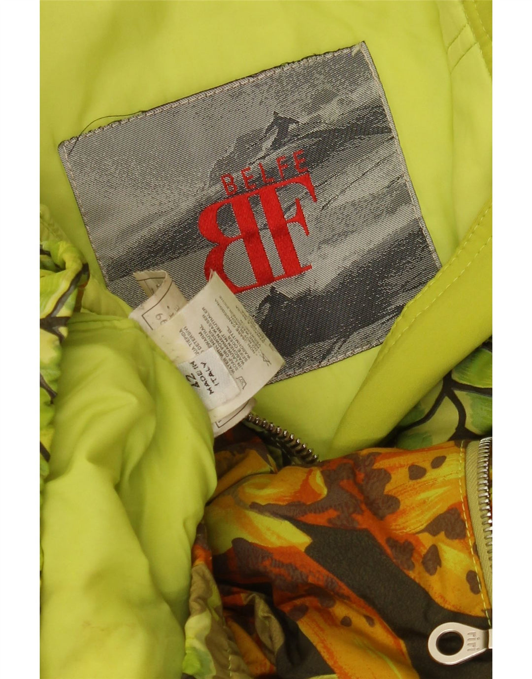 BELFE & BELFE Chaqueta cortavientos para mujer IT 42 Verde medio Floral