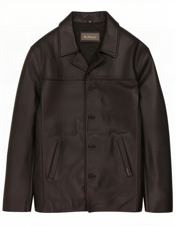 Ben Sherman Chaqueta de cuero para hombre Reino Unido 40 Grande Negro