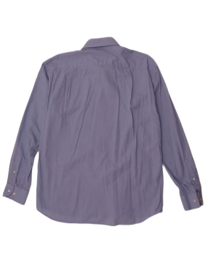 Roccobarocco Camisa para hombre Talla 42 16 1/2 Algodón azul grande