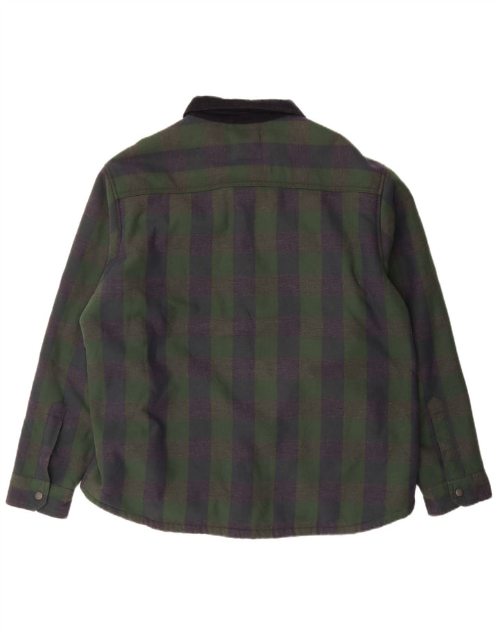 Marks & Spencer Camisa de franela Sherpa para hombre XL Poliéster verde