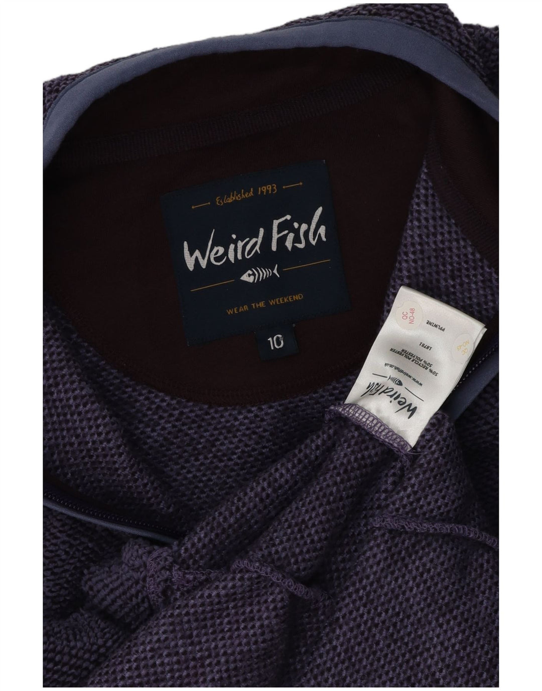 WEIRD FISH Chaqueta de chándal de gran tamaño para mujer UK 10 Small Purple