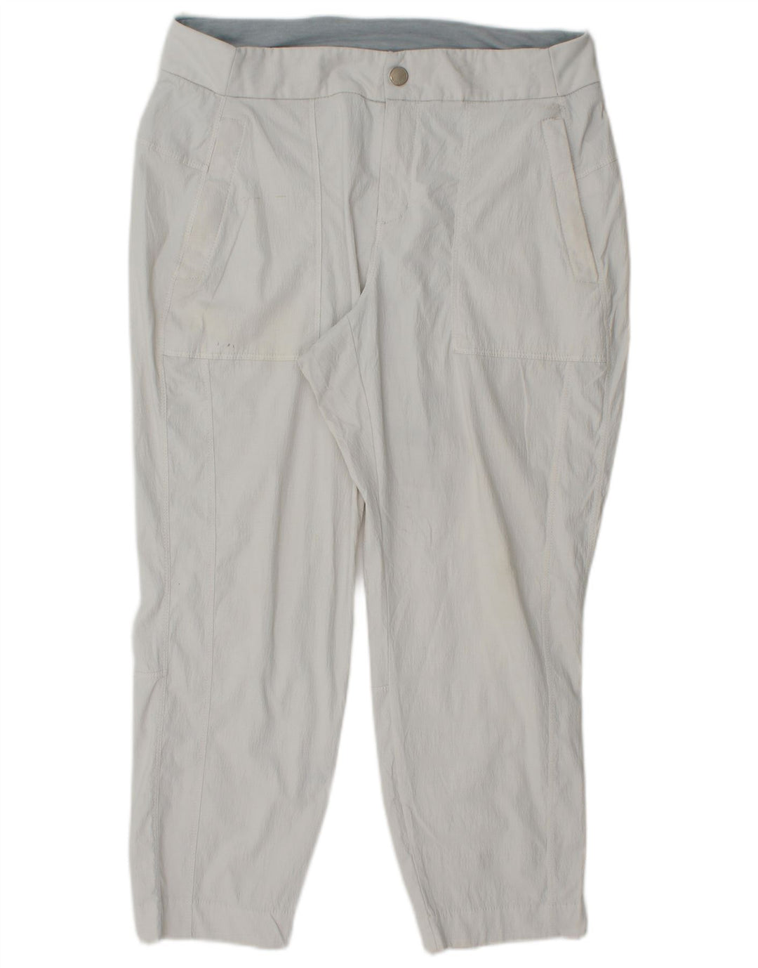 ATHLETA Pantalones cortos rectos para mujer US 12 Large W32 L24 Nylon blanco