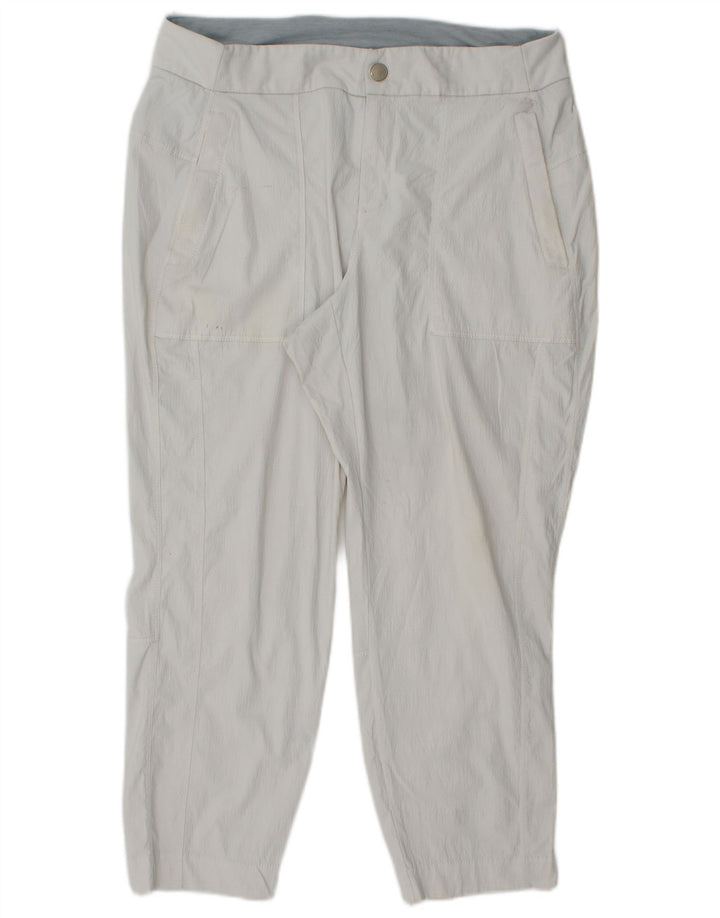 ATHLETA Pantalones cortos rectos para mujer US 12 Large W32 L24 Nylon blanco