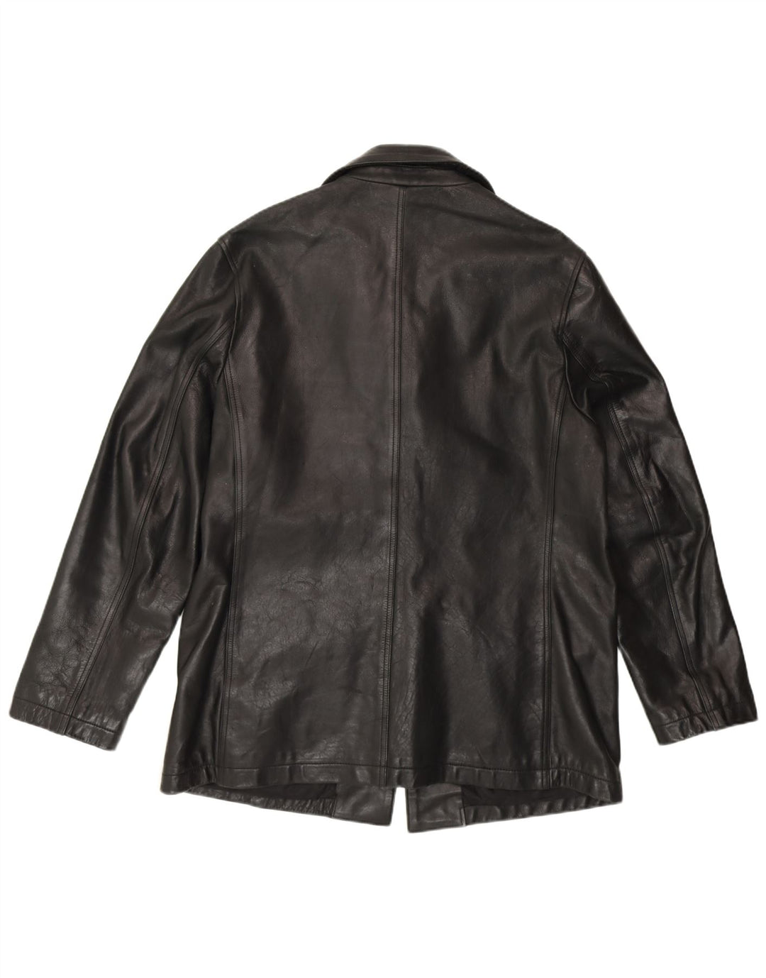 RED HERRING Mens Leather Jacket UK 40 Large Black Leather