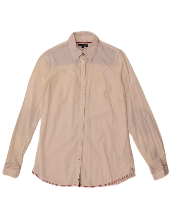 Tommy Hilfiger Camisa para mujer US 4 Small Blanco Colorblock Algodón