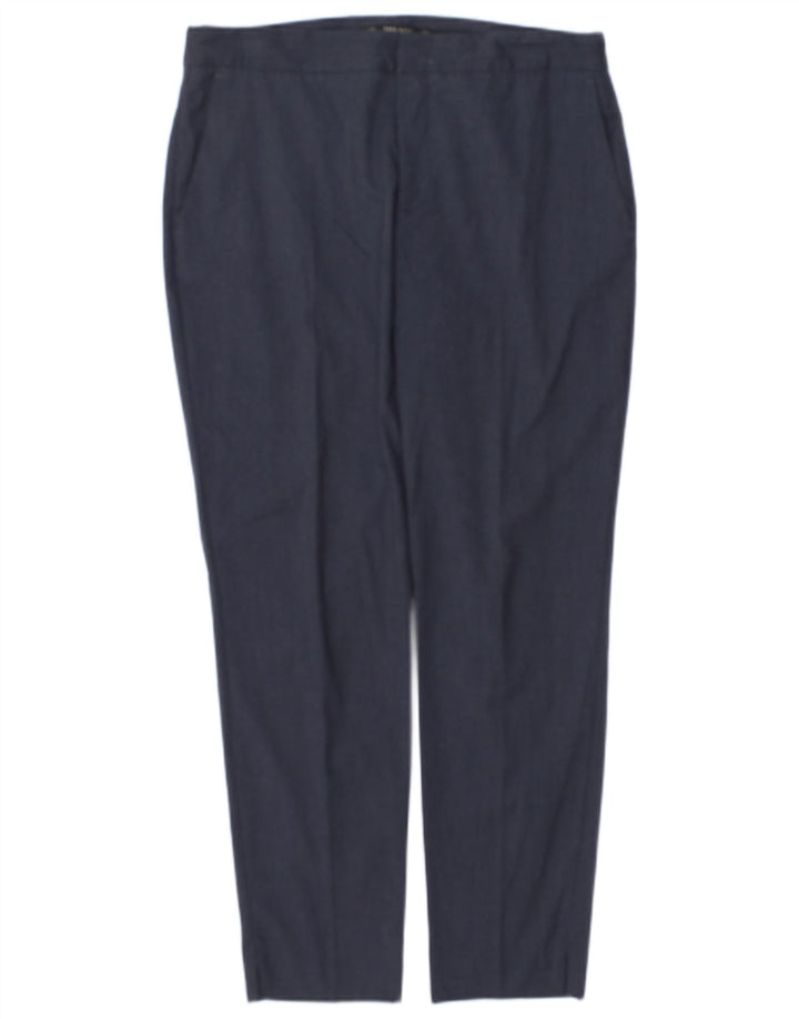 Zara Pantalón de traje ajustado para mujer EU 38 Small W28 L28 Azul marino Poliéster