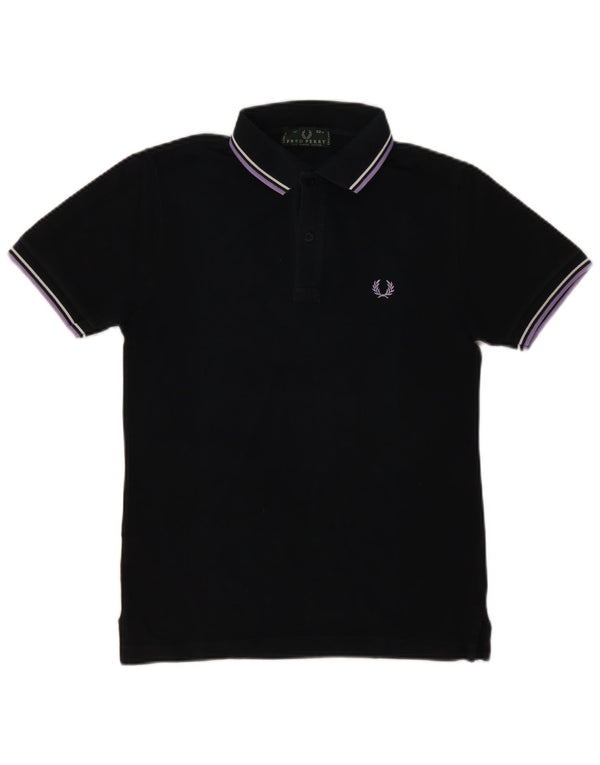 FRED PERRY Polo para hombre pequeño algodón negro
