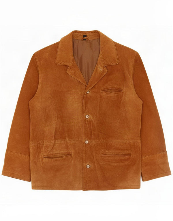 Chaqueta de ante vintage para hombre UK 44 2XL Cuero beige