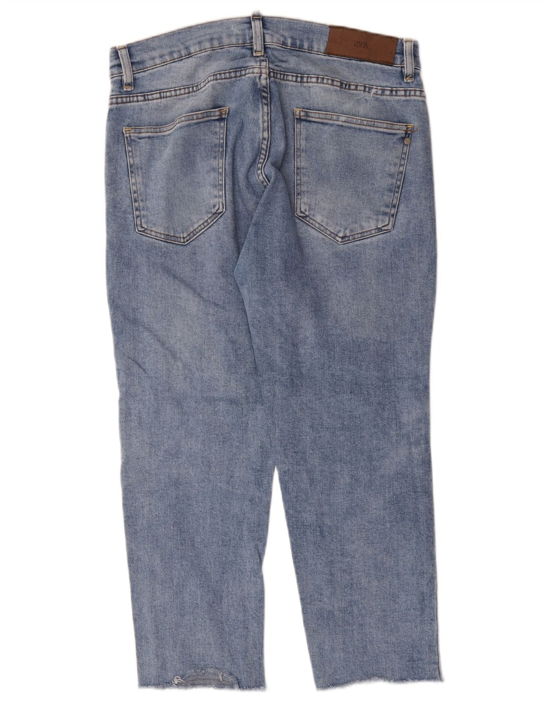 Zara Jeans Recortados Para Hombre Grande W32 L24 Azul