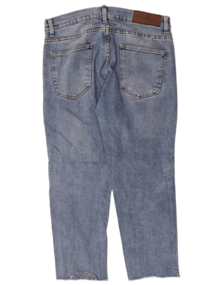 Zara Jeans Recortados Para Hombre Grande W32 L24 Azul