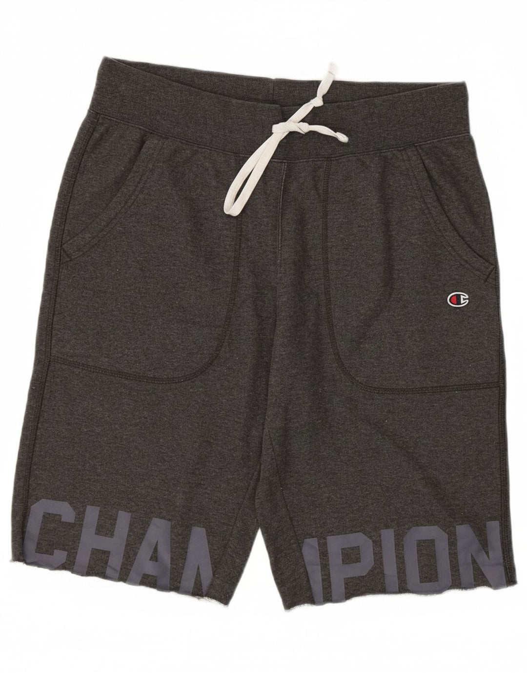 CHAMPION Mens Graphic Sport Shorts Medium  Grey Cotton