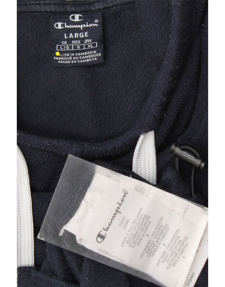 Champion Jersey de forro polar con capucha para hombre, tamaño grande, poliéster azul marino
