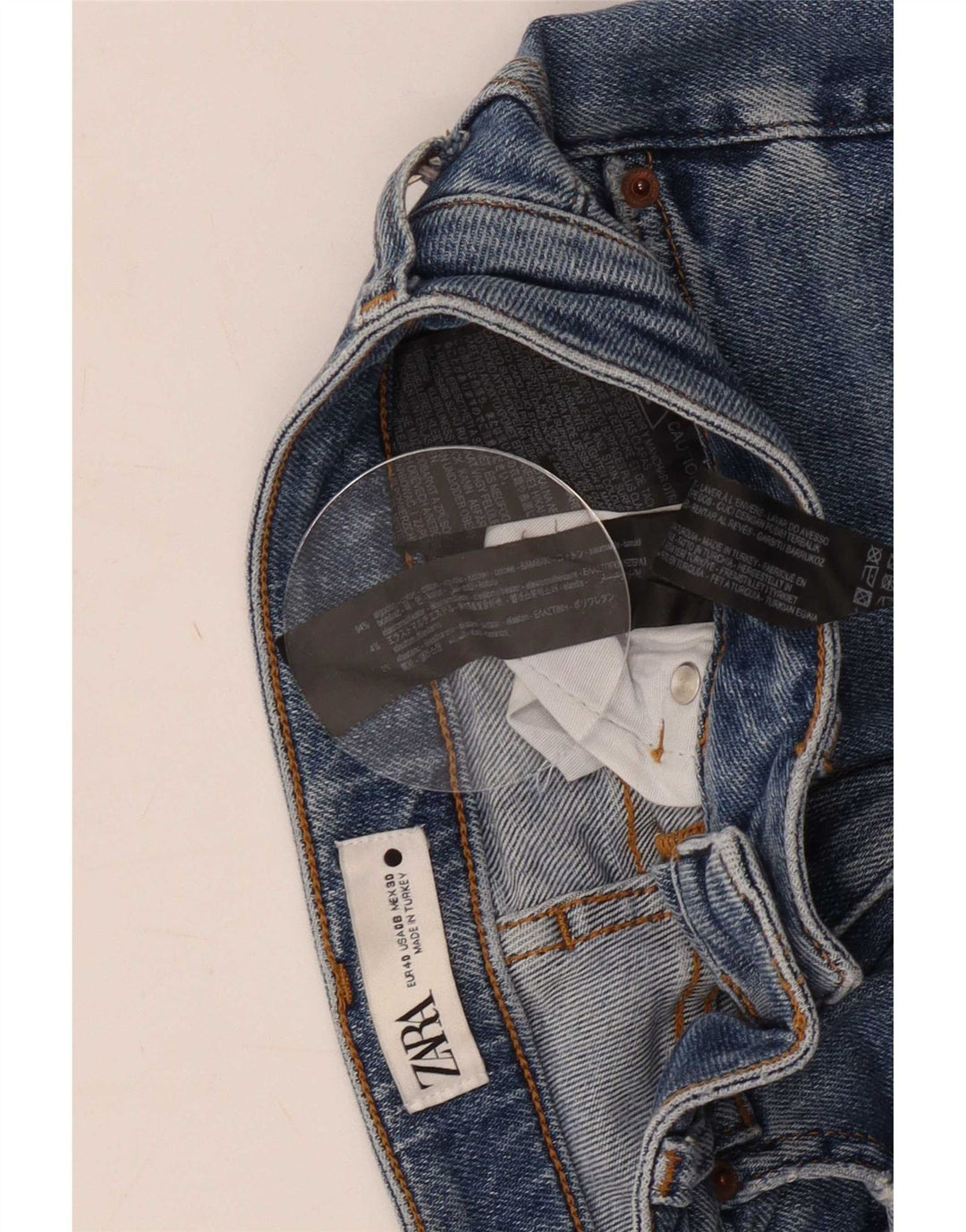 Zara Jeans Slim Mujer EU 40 Medium W30 L28 Algodón Azul