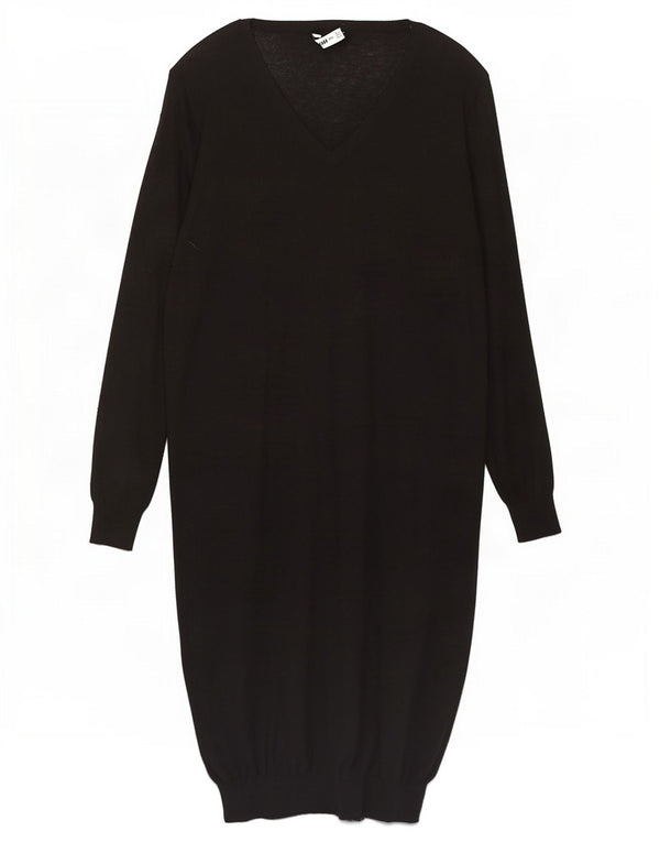 Zara Mujer Vestido Jersey Extragrande UK 10 Small Negro