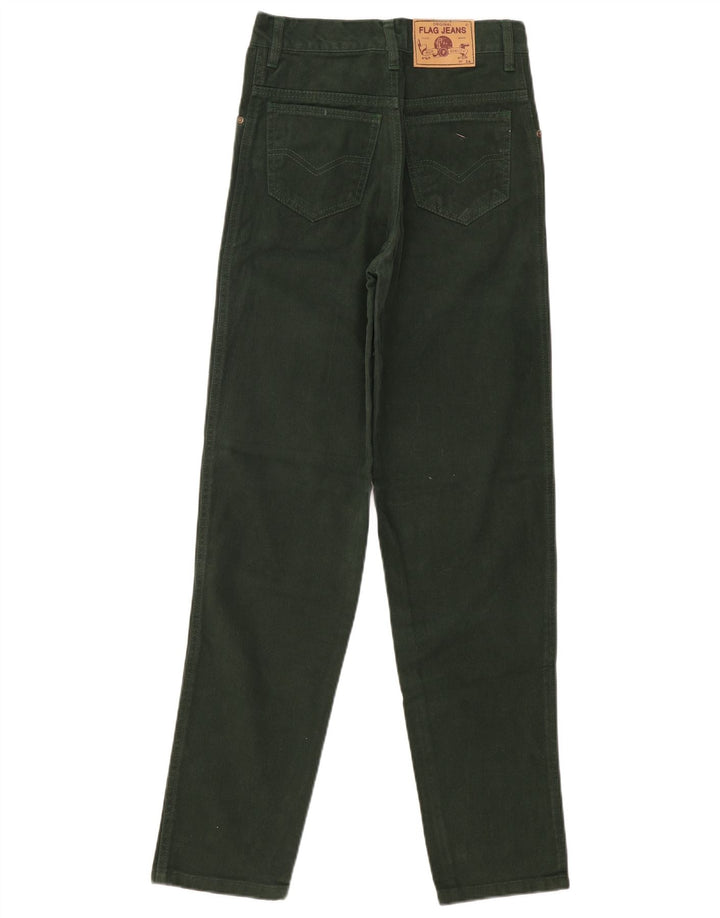 VINTAGE Jeans delgados de cintura alta para mujer EU 36 Pequeño W28 L31 Algodón verde