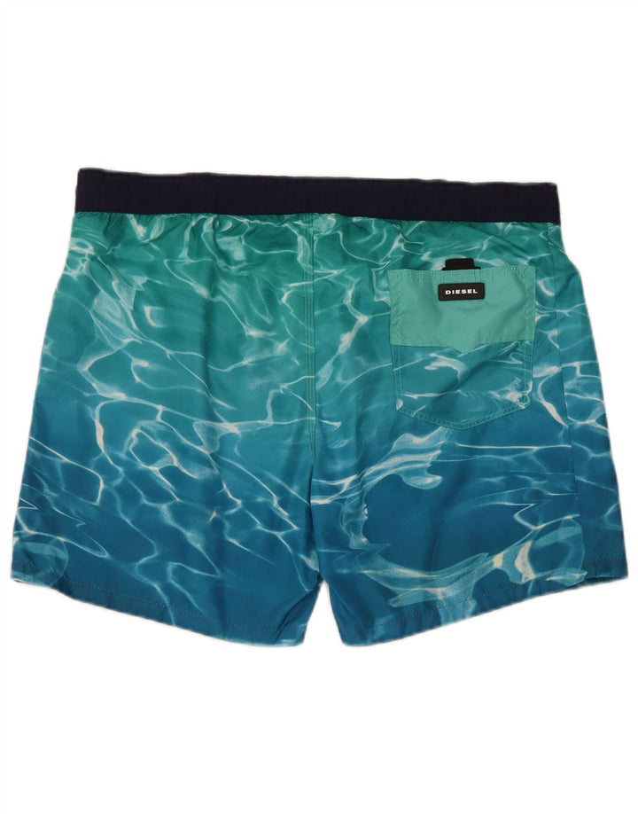 Diesel Hombre Bañador Con Estampado Abstracto Grande Poliéster Turquesa