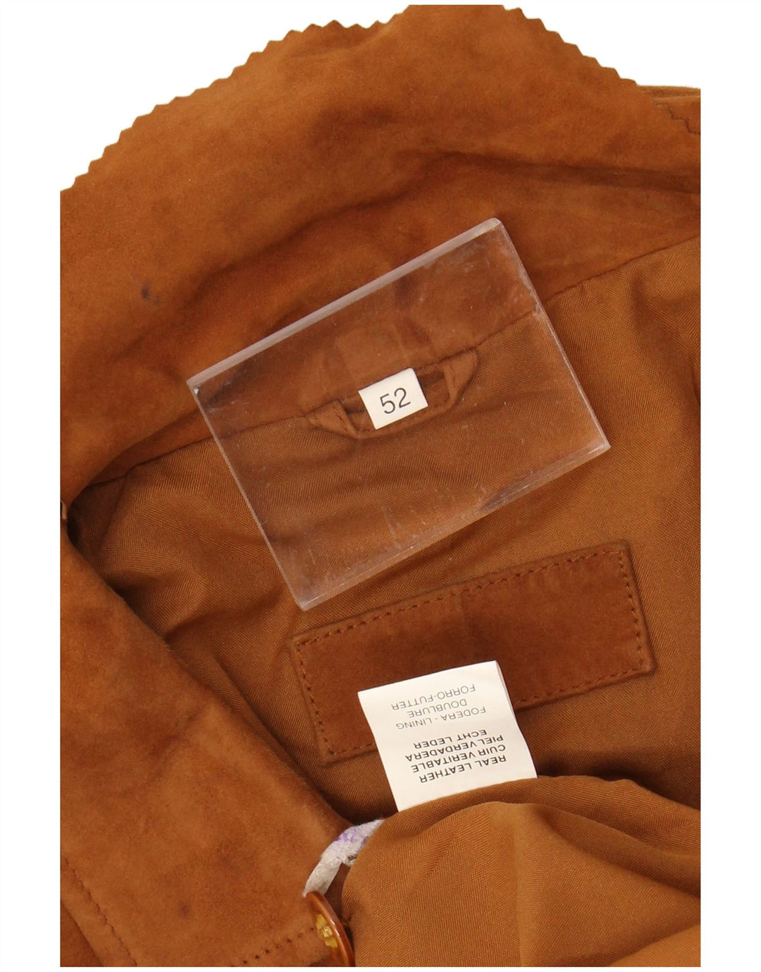 VINTAGE Chaqueta de ante para hombre IT 52 XL Cuero beige