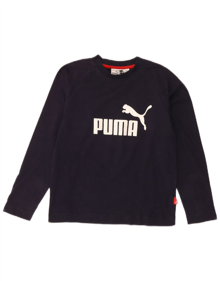 Puma Boys Graphic Top Manga Larga 9-10 Años Azul Marino