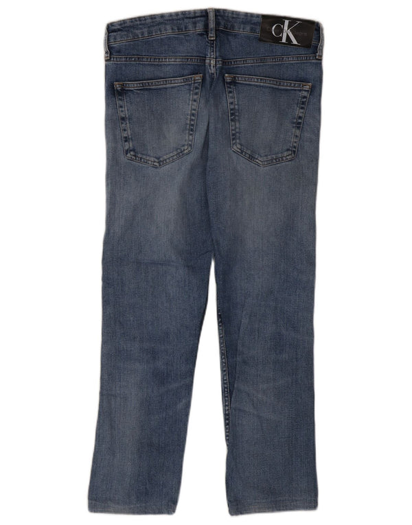 Calvin Klein Jeans cónicos delgados desgastados para hombre W29 L25 Algodón azul