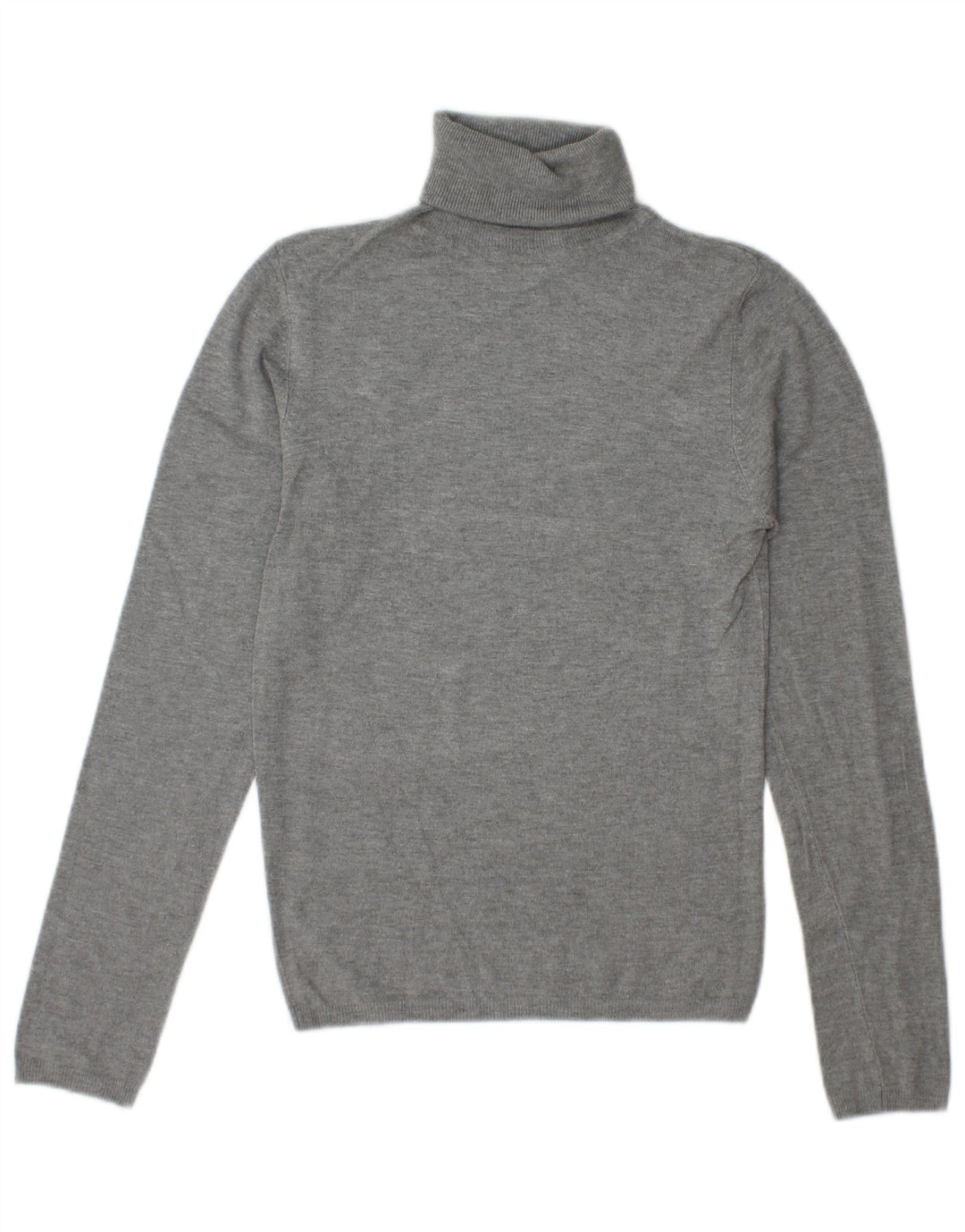 Zara Mujer Roll Neck Jumper Sweater UK 10 Small Gris Rayón